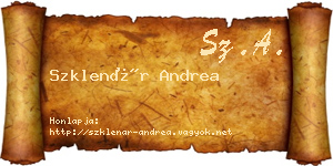 Szklenár Andrea névjegykártya
